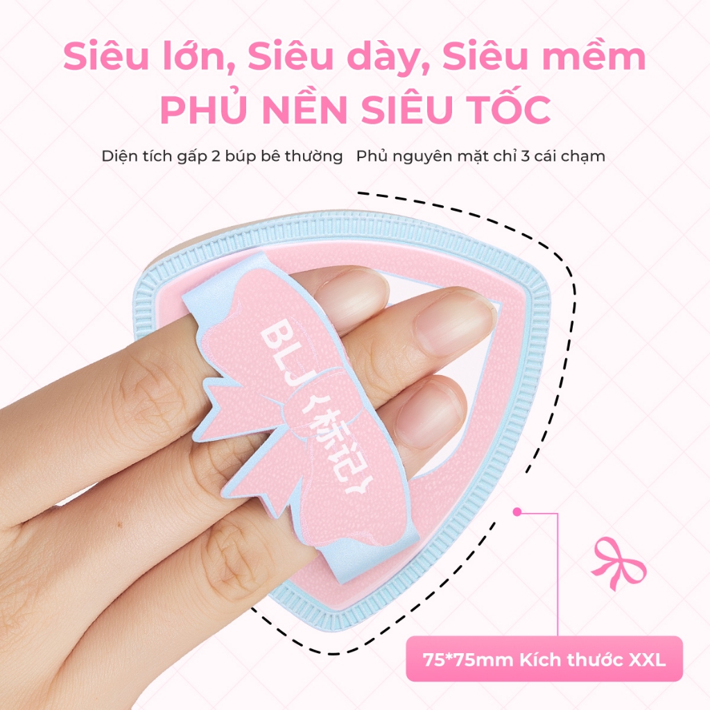 Combo Cọ Mút Tán Kem Nền BLJ Bộ Cọ Trang Điểm Cá Nhân 1+1 Mềm Mại Tán Nền