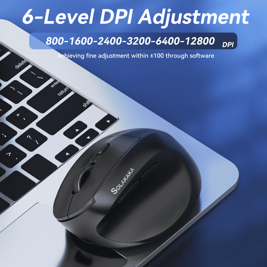 SOLAKA SM520 Chuột dọc tiện dụng ba chế độ có thể sạc lại không dây 800-12800DPI được thiết kế để chống đau cổ tay | BigBuy360 - bigbuy360.vn