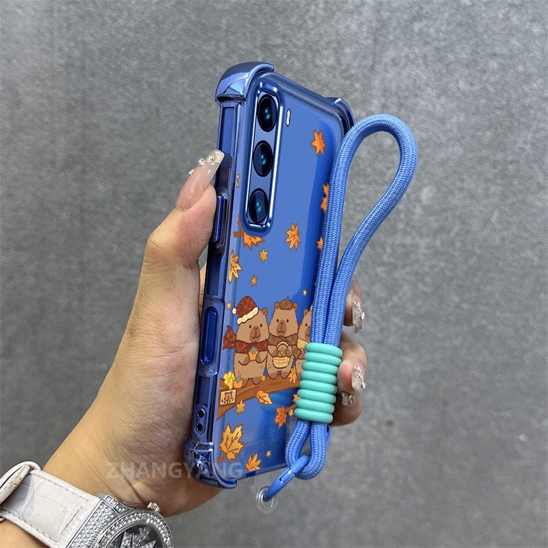 Ốp Lưng Cho infinix Nóng 50 Nóng 60 Nóng 60i Nóng 60 Pro Plus Mạ Điện Cao Cấp Chống Rơi Vỏ Điện Thoại Thẩm Mỹ Lá Gấu Họa Tiết TPU Mềm Dây Treo Miễn Phí