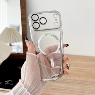 Ốp điện thoại từ tính mạ mềm 6D sang trọng màu cam vũ trụ cho IPhone 17 Pro Max 17 Pro Tpu Vỏ mềm Bảo vệ ống kính Vỏ chống sốc