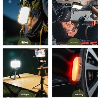Đèn LED cắm trại đa chức năng có từ tính, 4 chế độ, đènpin di động tiện lợi cho hoạt động ngoài trời