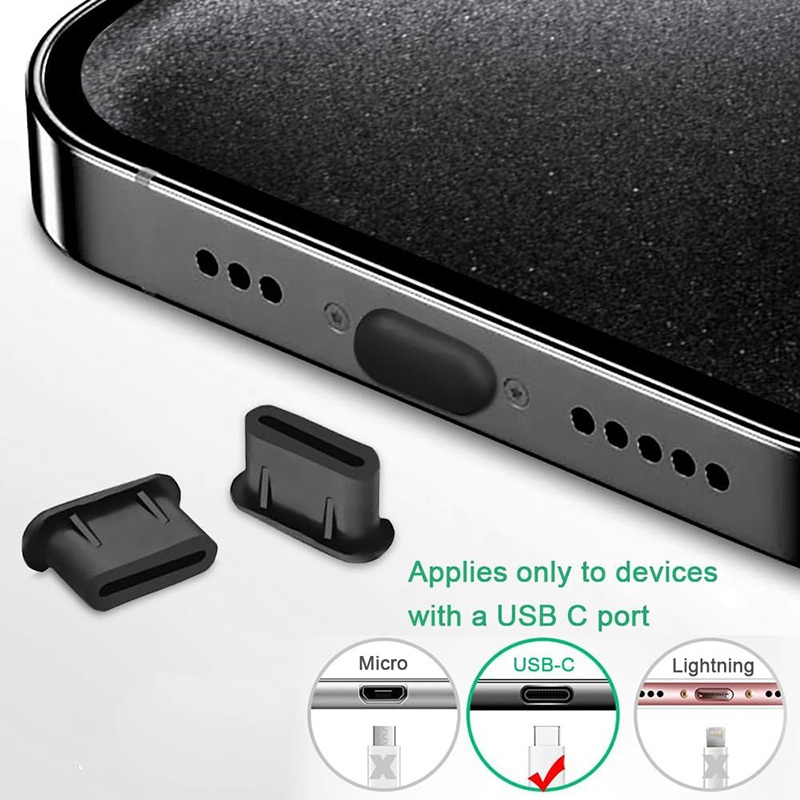 Cổng sạc điện thoại di động chống thất lạc Phích cắm chống bụi Thích hợp cho Apple Android Huawei Xiaomi Type-c Miếng dán chống bụi nước – ảnh mô tả chi tiết 2