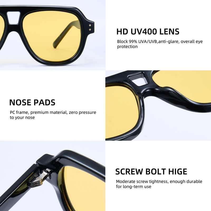 Cyxus Kính râm phân cực, kính râm kiểu phi công, chống chói, chống tia UV400, unisex, bảo vệ mắt khi lái xe và các hoạt động ngoài trời P1336