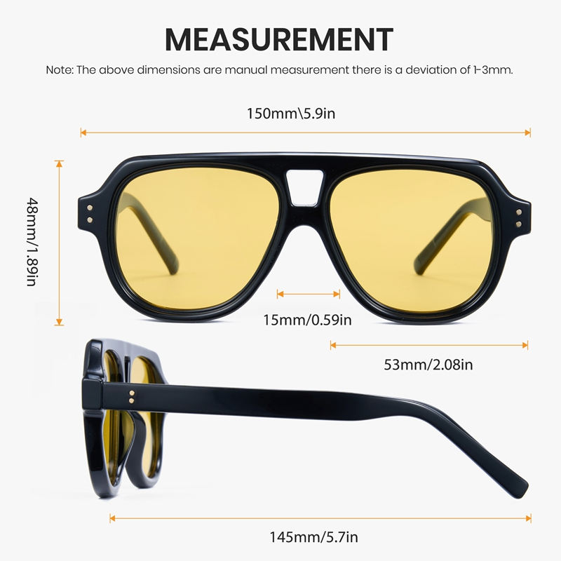 Cyxus Kính râm phân cực, kính râm kiểu phi công, chống chói, chống tia UV400, unisex, bảo vệ mắt khi lái xe và các hoạt động ngoài trời P1336