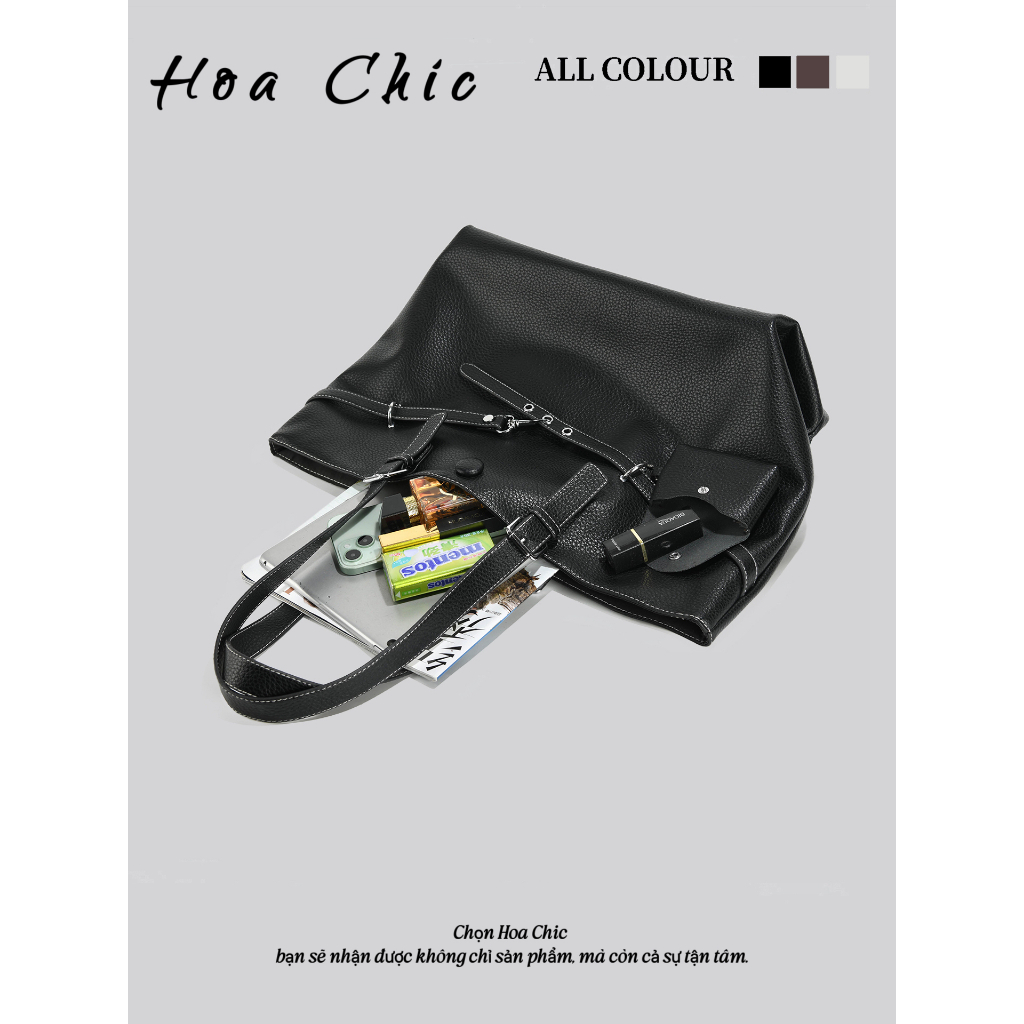 Túi đi làm công sở cao cấp Retro Phong cách mới Dung tích lớn Thu đông Túi Tote đơn giản