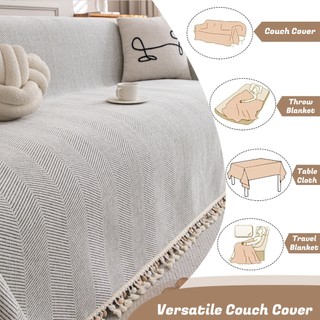 AIMI Khăn Trải Sofa Vải Nhung Mềm Mại, Thoáng Khí Và Thoải Mái Bọc Ghế Sofa Thân Thiện Với Thú Cưng Đa Chức Năng, Chống Trượt Thích Hợp Cho Ghế Sofa Chữ L Hai Hoặc Ba Chỗ Ngồi