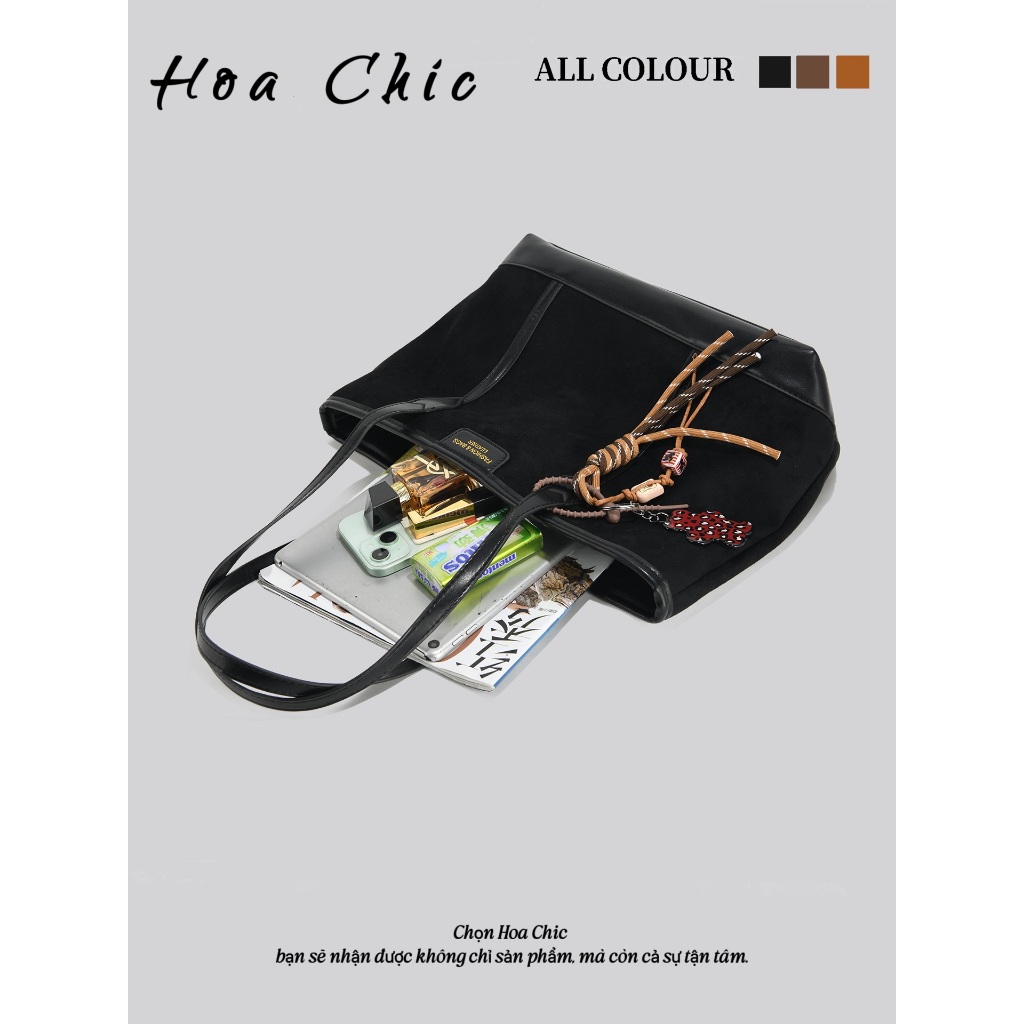 Túi Xách Nữ Da Lộn Cao Cấp Phong Cách Retro Dung Tích Lớn Túi Tote Đi Làm Thời Trang Thu Đông