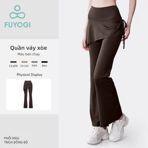 Quần Yoga Nữ Kèm Thiết Kế Chân Váy Ống Loe Co Giãn, Đồ Tập Pilates Dành Cho Nữ Mặc Tập Luyện Hằng Ngày FUYOGI