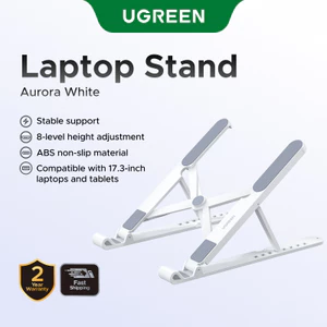 Giá đỡ máy tính xách tay UGREEN với 8 độ cao có thể điều chỉnh, hỗ trợ tam giác siêu ổn định, nhẹ & có thể gập lại, lên đến 17,3 Inch, với khả năng tản nhiệt & chống trượt nâng cao
