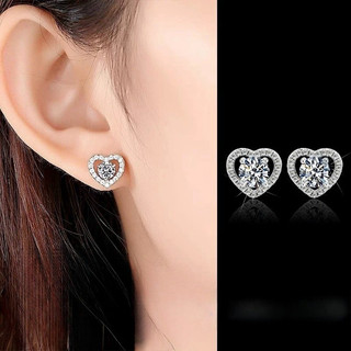 Bông Tai Zircon Trái Tim Với Bạc Không Gây Dị Ứng Tai Bài Viết Bộ Trang Sức Thời Trang Cho Nữ Bé Gái