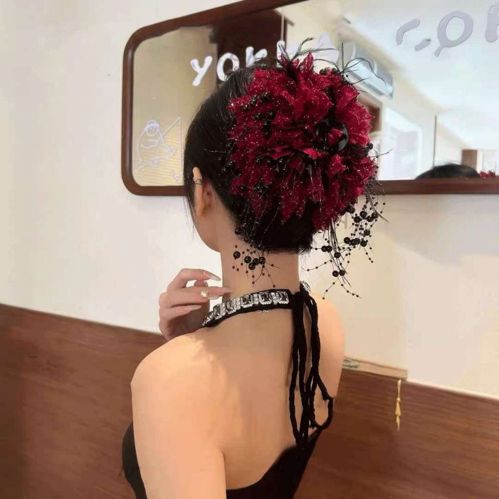 Kẹp tóc hai mặt kim cương giả thiết kế bướm, phong cách thời trang Hàn Quốc, phụ kiện tóc đính hạt