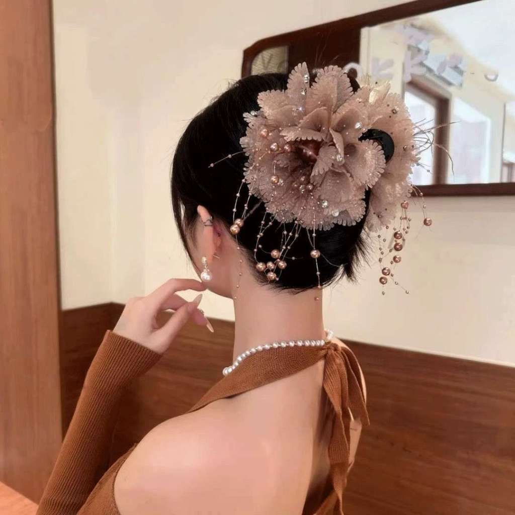 Kẹp tóc hai mặt kim cương giả thiết kế bướm, phong cách thời trang Hàn Quốc, phụ kiện tóc đính hạt