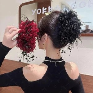 Kẹp tóc hai mặt kim cương giả thiết kế bướm, phong cách thời trang Hàn Quốc, phụ kiện tóc đính hạt