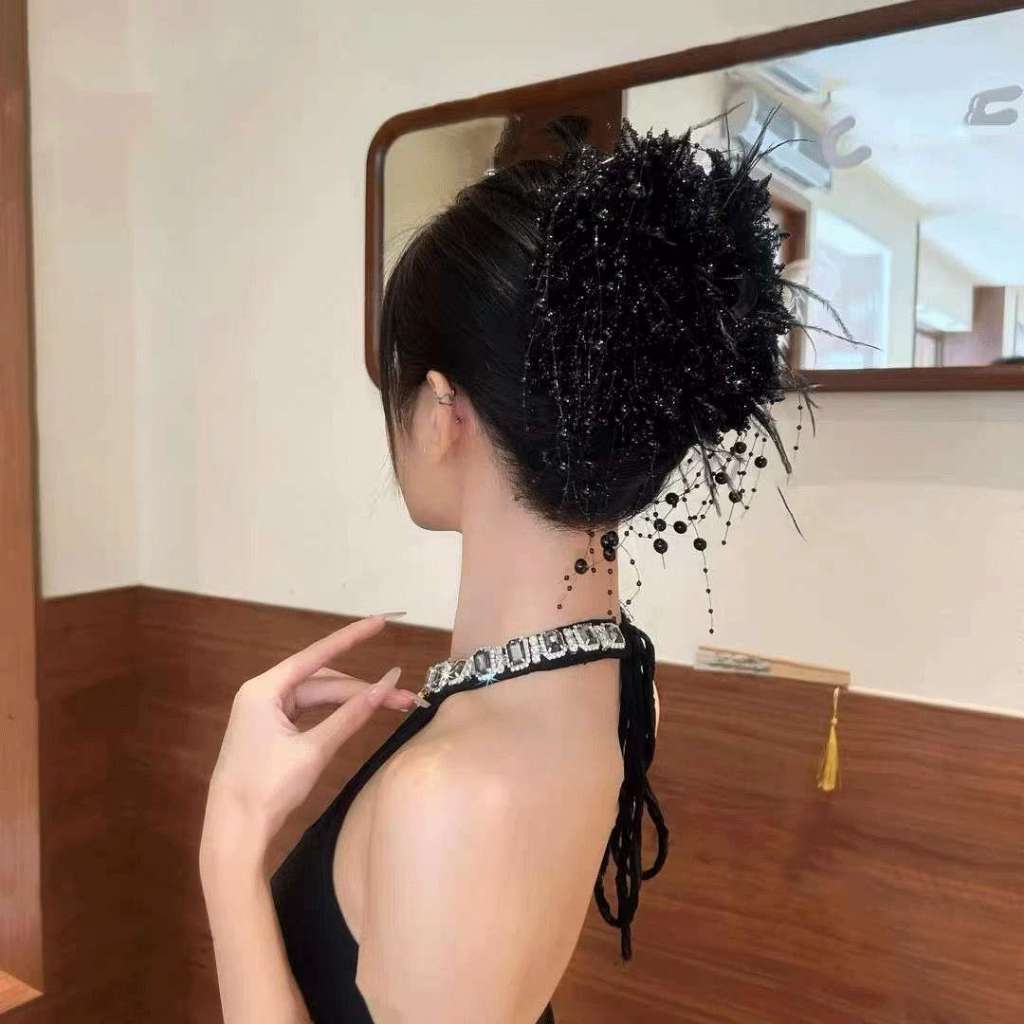 Kẹp tóc hai mặt kim cương giả thiết kế bướm, phong cách thời trang Hàn Quốc, phụ kiện tóc đính hạt