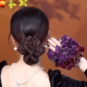Dây buộc tóc thời trang Hàn Quốc với viền vàng và độ đàn hồi cao, mềm mại - phụ kiện tóc nữ