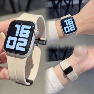 Dây đeo silicon cho Apple Watch S11 / 10 / 9 / 8 / 7 / 6 / 5 / SE Vòng đeo tay từ tính chống thấm nước thay thế dây đeo cổ tay thể thao cho Iwatch 49 / 46 / 45 / 44 / 41 / 40 / 38 / 42MM