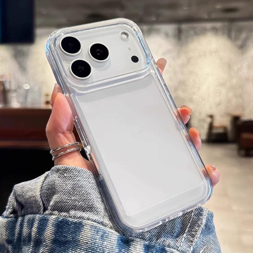 Ốp điện thoại chống màu vàng Acrylic không gian cho iPhone 17 Pro Max 17 Air 16 Plus 15 14 13 12 11 Vỏ bảo vệ chống sốc