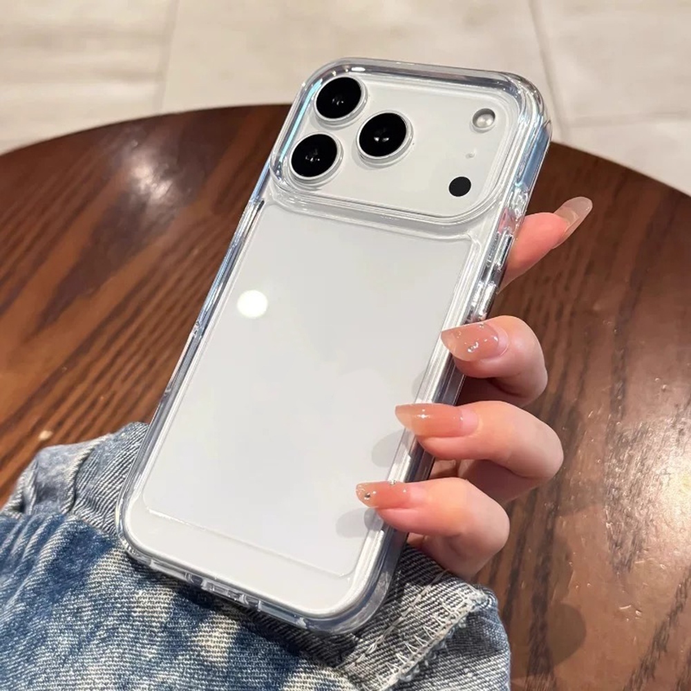 Ốp điện thoại chống màu vàng Acrylic không gian cho iPhone 17 Pro Max 17 Air 16 Plus 15 14 13 12 11 Vỏ bảo vệ chống sốc
