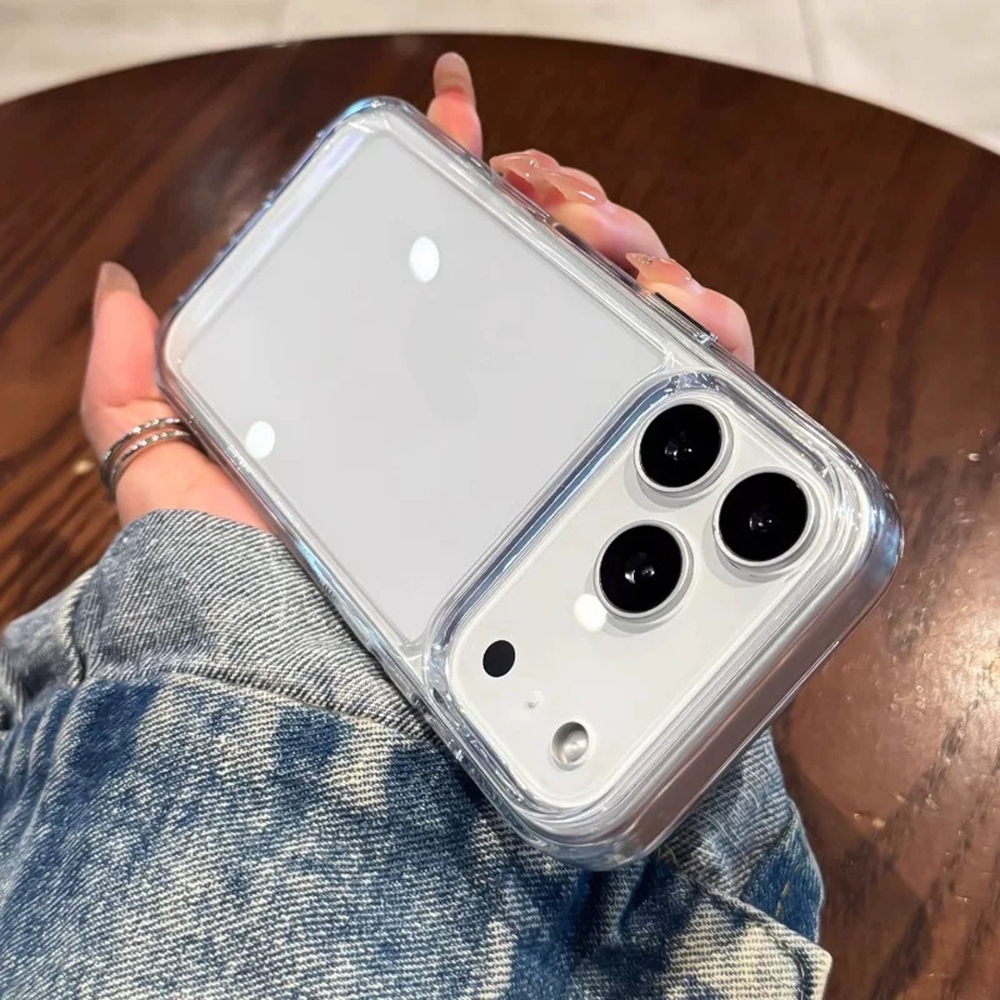 Ốp điện thoại chống màu vàng Acrylic không gian cho iPhone 17 Pro Max 17 Air 16 Plus 15 14 13 12 11 Vỏ bảo vệ chống sốc