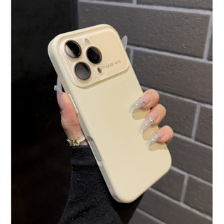 Phim bảo vệ ống kính thủy tinh Vỏ điện thoại silicon lỏng màu cam cho iPhone 17Promax 17Pro Air 12 13 14 15 16 Pro Max Vỏ điện thoại di động nữ màu trơn chống sốc