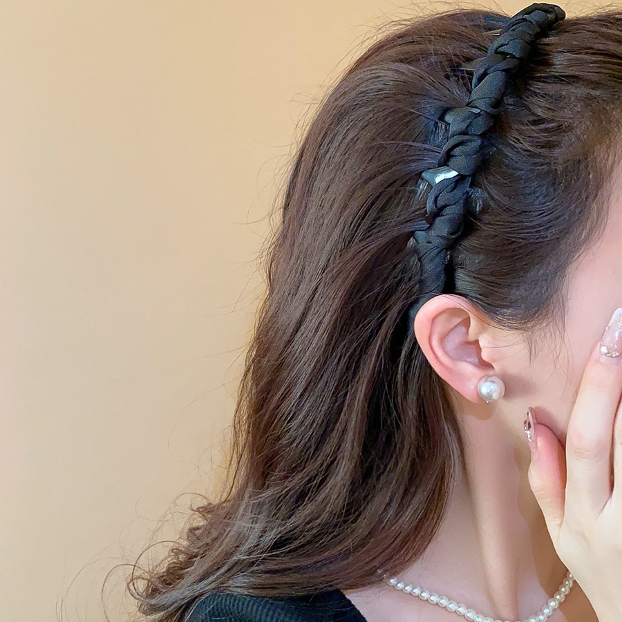 Dây buộc tóc ren vải mùa thu đông, băng đô cao đa năng, phụ kiện tóc phong cách dành cho nữ