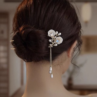 Mới Kẹp Tóc Phong Cách Trung Quốc Với Kim Cương Giả và Ngọc Trai Tua Rua, Sang Trọng