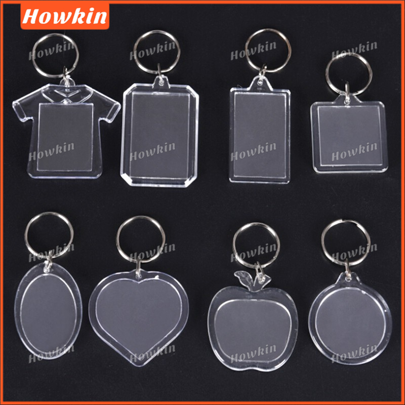 [Giảm giá] 1 Móc khóa Acrylic trong suốt Khung ảnh Móc khóa Chèn ảnh Móc chìa khóa vòng chia DIY (Không có ảnh chỉ móc khóa)