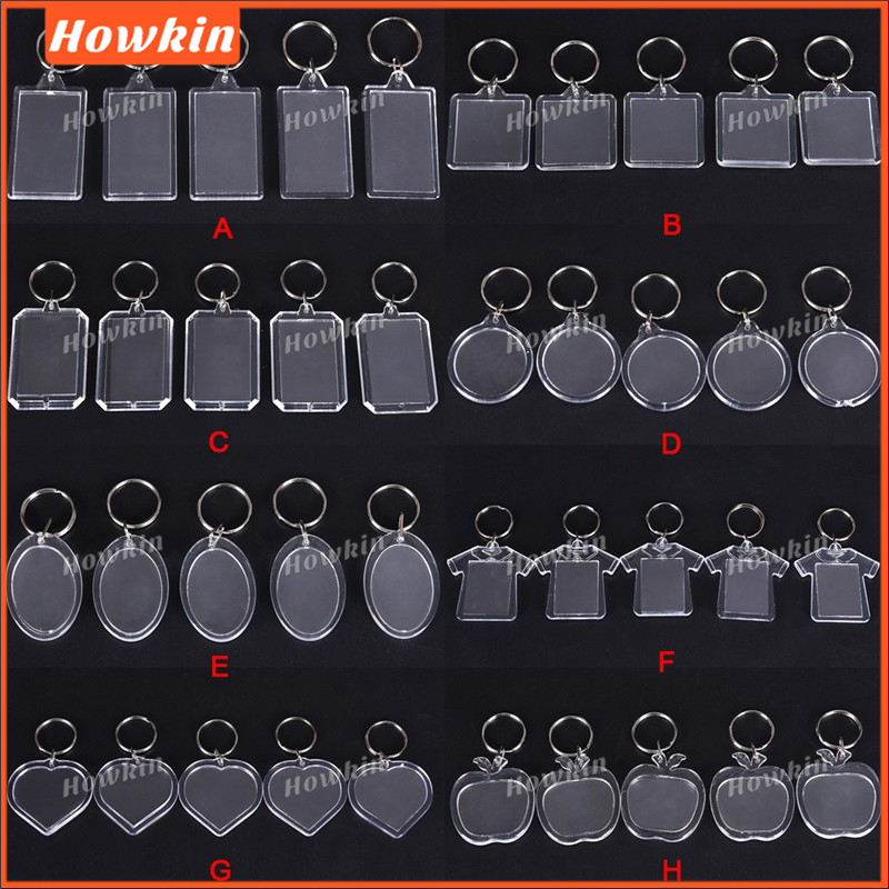[Giảm giá] 1 Móc khóa Acrylic trong suốt Khung ảnh Móc khóa Chèn ảnh Móc chìa khóa vòng chia DIY (Không có ảnh chỉ móc khóa)