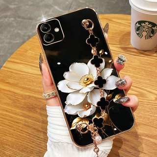 Ốp Điện Thoại YBD Cho infinix Smart 10 Plus Tecno Spark GO 2 POP 10 X6725 X6725B X6725C KM4 Phnom Penh Hoa Hồng Trắng Sang Trọng Silicon Mềm Có Dây Đeo Tay