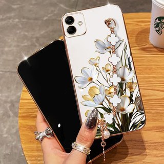 Ốp Điện Thoại YBD Cho infinix Smart 10 Plus Tecno Spark GO 2 POP 10 X6725 X6725B X6725C KM4 Phnom Penh Hoa Hồng Trắng Sang Trọng Silicon Mềm Có Dây Đeo Tay