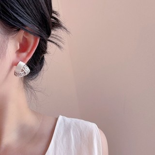 Bông Tai Hình Học Kim Cương Rỗng - Phong Cách Cao Cấp và Tinh Tế