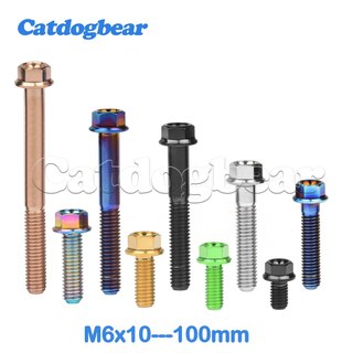 Catdogbear Titan Bu Lông M6X10 15 20 25 30 35 40 45 50 55 60 65 75 80 90 100mm Đầu Lục Giác Mặt bích Vít Cho Xe Máy Phanh Đĩa