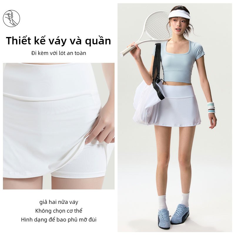 Váy Tennis Nữ Lót Thể Dục Cao Cấp Cho Yoga và Chạy Bộ