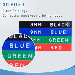 Băng dập nổi Dymo tương thích Hiệu ứng 3D / Băng dán nhãn nạp lại Motex E101 9mm x 3m cho Dymo Organizer Xpress 12965 Omega Home Junior Embosser 1610 1540 1880 Máy tạo nhãn
