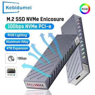 M.2 NVME SATA Giao Thức Kép Vỏ SSD Hợp Kim Nhôm RGB Ánh Sáng 10Gbps Vỏ SSD Adapter Dành Cho Laptop PC