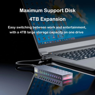 M.2 NVME SATA Giao Thức Kép Vỏ SSD Hợp Kim Nhôm RGB Ánh Sáng 10Gbps Vỏ SSD Adapter Dành Cho Laptop PC