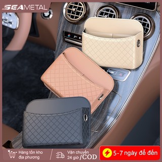 SEAMETAL Hộp Bảo Quản Ô Tô Đa Năng Da PU Ghế Ô Tô Bên Túi Bảo Quản Dung Tích Lớn Đa Năng Bỏ Túi Tổ Chức Cho Điện Thoại Thẻ Chìa Khóa