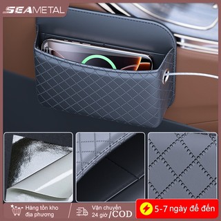 SEAMETAL Hộp Bảo Quản Ô Tô Đa Năng Da PU Ghế Ô Tô Bên Túi Bảo Quản Dung Tích Lớn Đa Năng Bỏ Túi Tổ Chức Cho Điện Thoại Thẻ Chìa Khóa