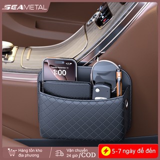 SEAMETAL Hộp Bảo Quản Ô Tô Đa Năng Da PU Ghế Ô Tô Bên Túi Bảo Quản Dung Tích Lớn Đa Năng Bỏ Túi Tổ Chức Cho Điện Thoại Thẻ Chìa Khóa