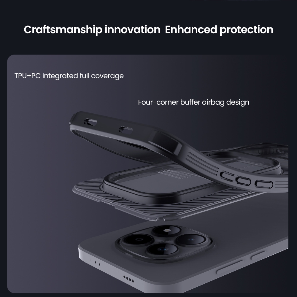Nillkin Cho Xiaomi Poco M8 Pro / Redmi Note 15 Pro Plus / 15 Pro + Camshield Pro PC TPU Bảo Vệ Ống Kính Máy Ảnh Trượt Ốp Lưng Cứng Vỏ Điện Thoại
