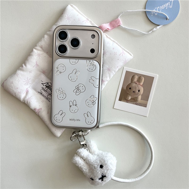 Ốp điện thoại chất liệu nhựa Epoxy họa tiết thỏ cho iPhone 17 Pro max 16 Pro max
