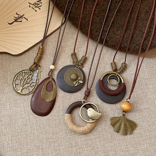 Hạt gỗ Bohemian đính cườm rỗng - Vòng cổ thời trang dành cho nữ
