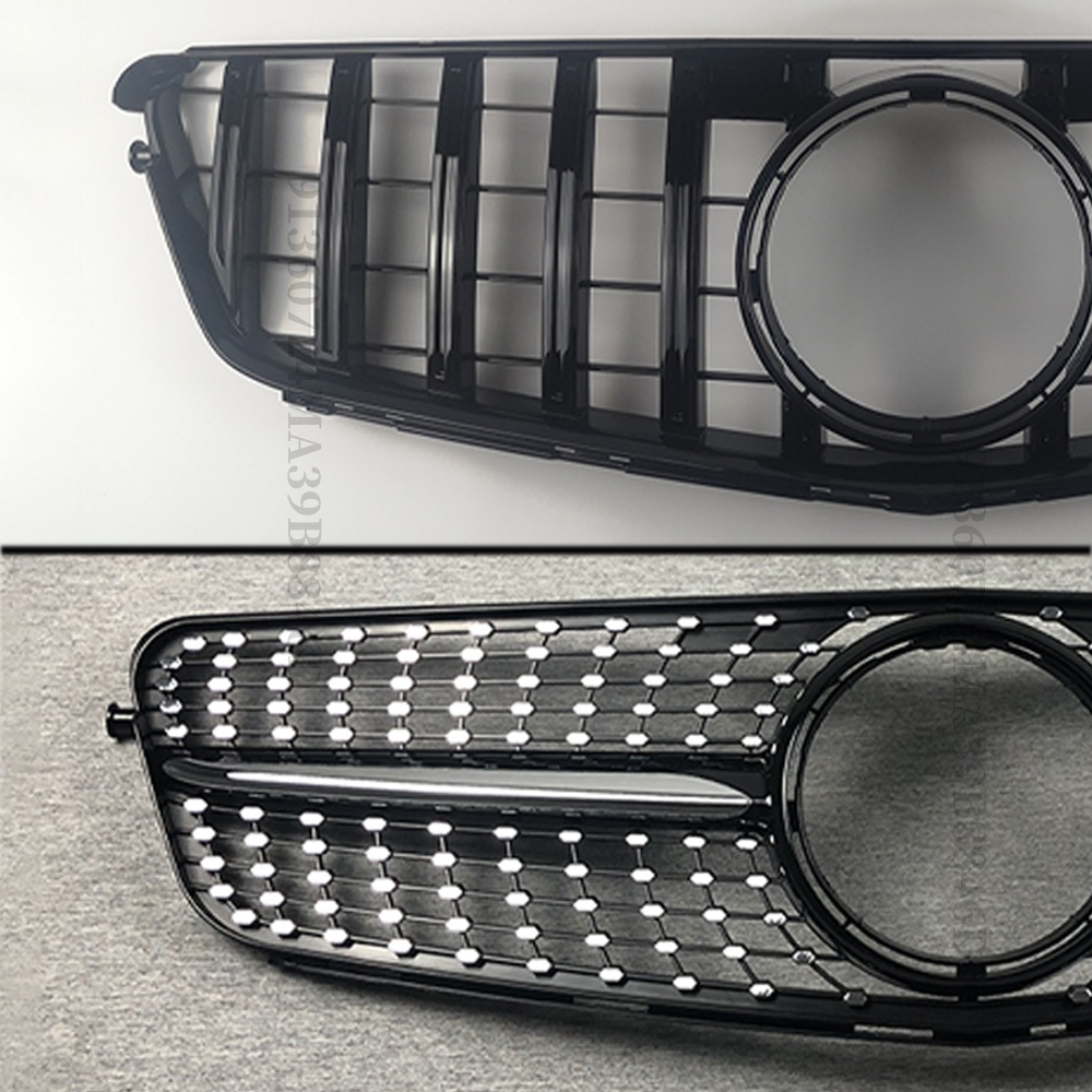 GT Kim Cương AMG Phong Cách Trước Lưới Tản Nhiệt Hood Nướng Cho Xe Mercedes Benz C class W204 C204 S204 2007 2008 2009 2010 2011 2012 2013 2014 Như C180 C200 C250 C300 Điều Chỉnh Phụ Kiện