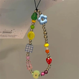 Dây buộc hoa kẻ sọc vòng tay móc khóa mỏng điện thoại di động quyến rũ dây buộc điện thoại di động