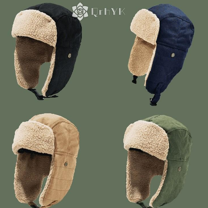 Qrhyk er Mũ Nam Nữ Dày Ấm Áp Nga Chống Gió Mũ Thời Trang Nam Nữ Mùa Đông Mũ Earflap Trượt Tuyết Mũ Mới