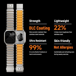 Dây đeo bằng thép cao su, thích hợp cho dây đeo kim loại Apple iwatch Ultra 11 / 10 / 9 / 8 / 7 / 6 / 5 / 4 / 3 / 2 / 1 / se