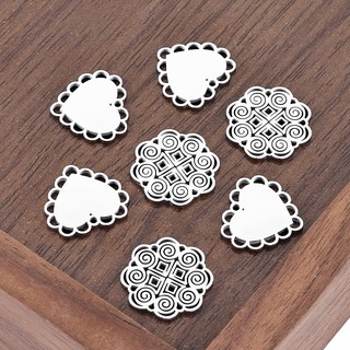 Đánh bóng mặt dây chuyền thép không gỉ với ren openwork hình trái tim - Phụ kiện tự làm vòng cổ và vòng tay màu bền