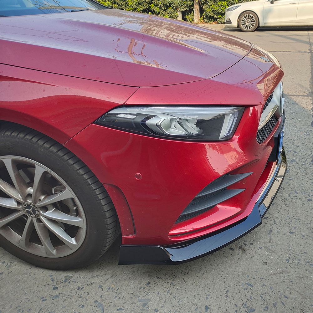 Sửa đổi Chỉnh Facelift Cản trước Lip Chin Tái trang bị cho Mercedes Benz A W177 2019 2020 2021 2022 Giống như A200 A250 A180 Bộ chia bảo vệ bảo vệ