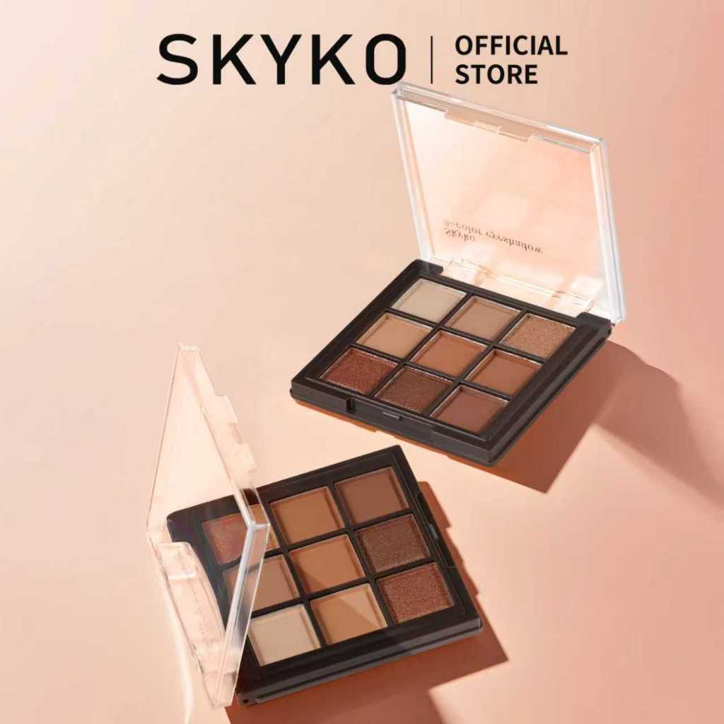SKYKO 9 Màu Phấn Mắt Lấp Lánh Lấp Lánh Nhẹ Phấn Mắt Bột Pembayang mata