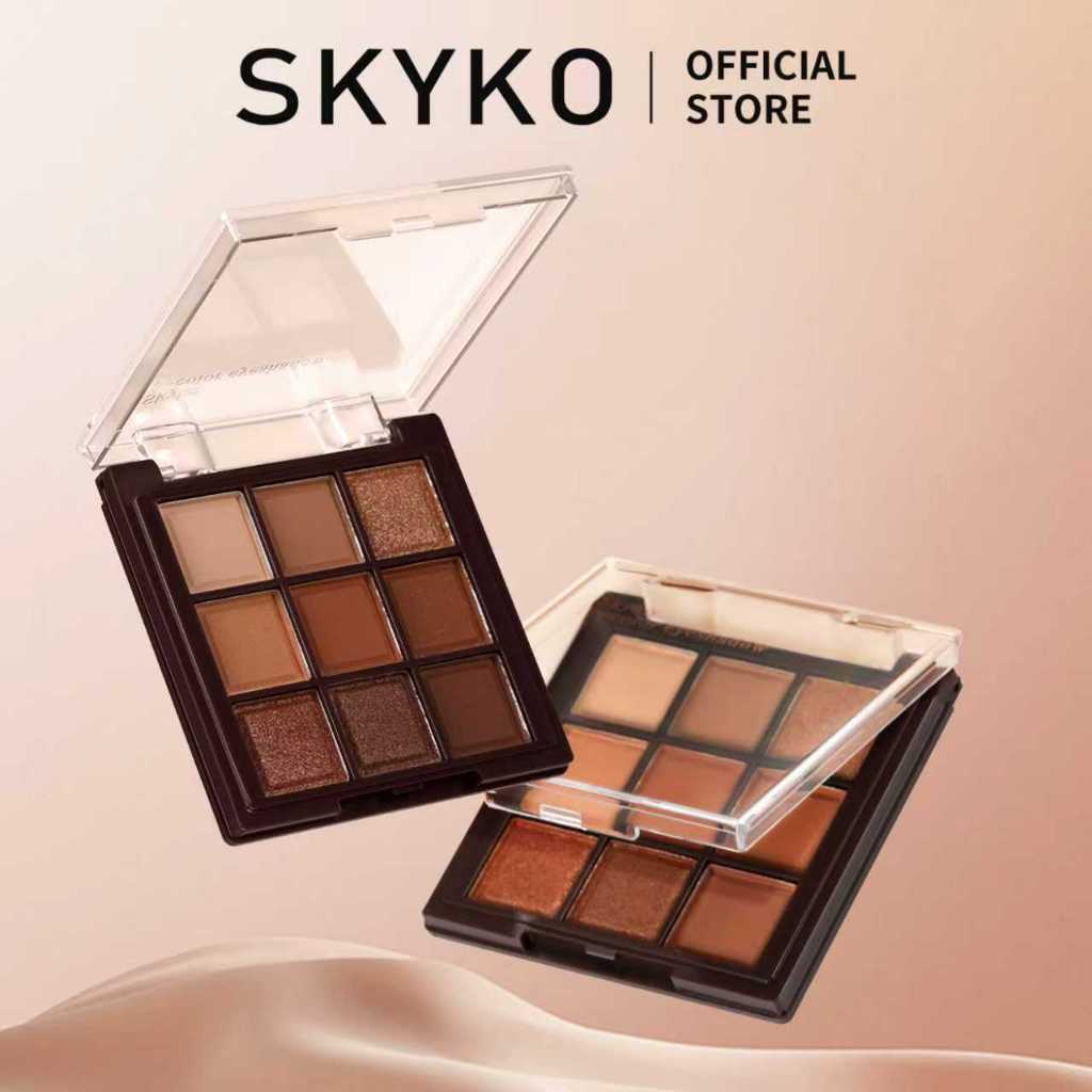 SKYKO 9 Màu Phấn Mắt Lấp Lánh Lấp Lánh Nhẹ Phấn Mắt Bột Pembayang mata